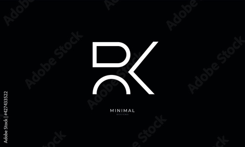 Alphabet letter icon logo RK