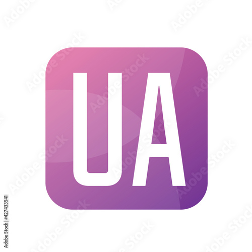 UA Letter Logo Design With Simple style