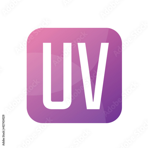 UV Letter Logo Design With Simple style