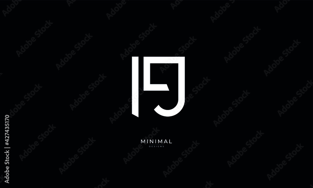 Alphabet letter icon logo FJ Alphabet letter icon logo FJ