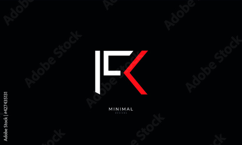 Alphabet letter icon logo FK photo