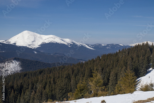 Carpathians, Montenegrin ridge in the snow