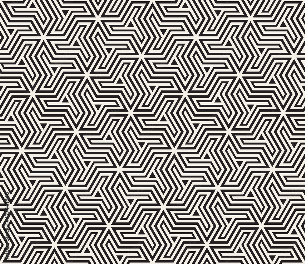 Vector seamless geometric pattern. Simple abstract lines lattice. Repeating elements stylish background