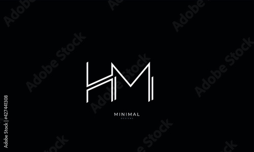 Alphabet letter icon logo HM
