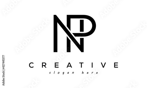 NP creative letter logo design vector