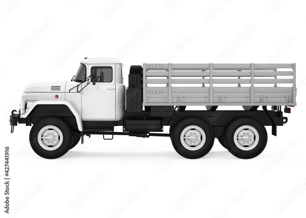 Retro Flatbed Truck Isolated