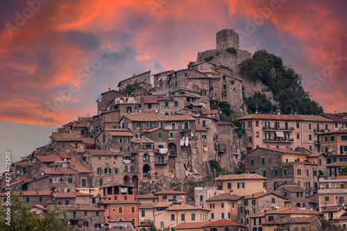 Bild auf Leinwand Veduta di Olevano Romano - Roma - Lazio - Italia