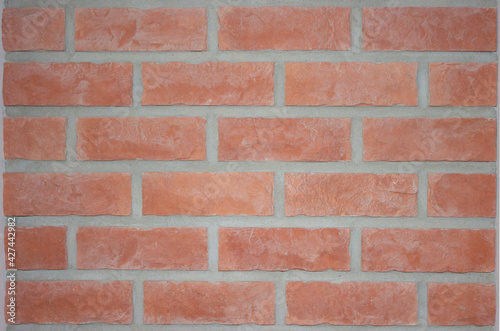 Natural red brick masonry