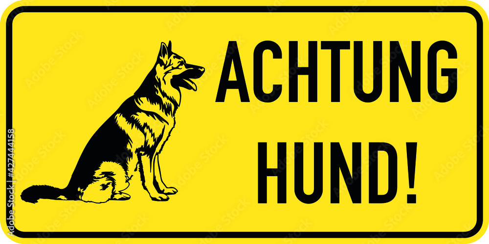 Achtung Hund Stock-Vektorgrafik | Adobe Stock
