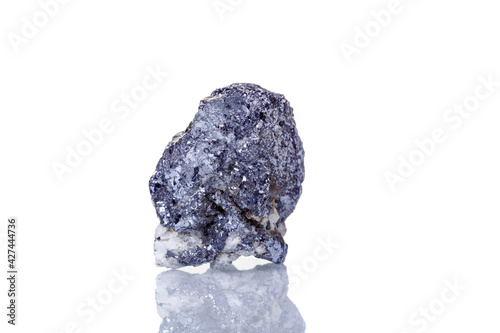 macro mineral stone Galena on a white background