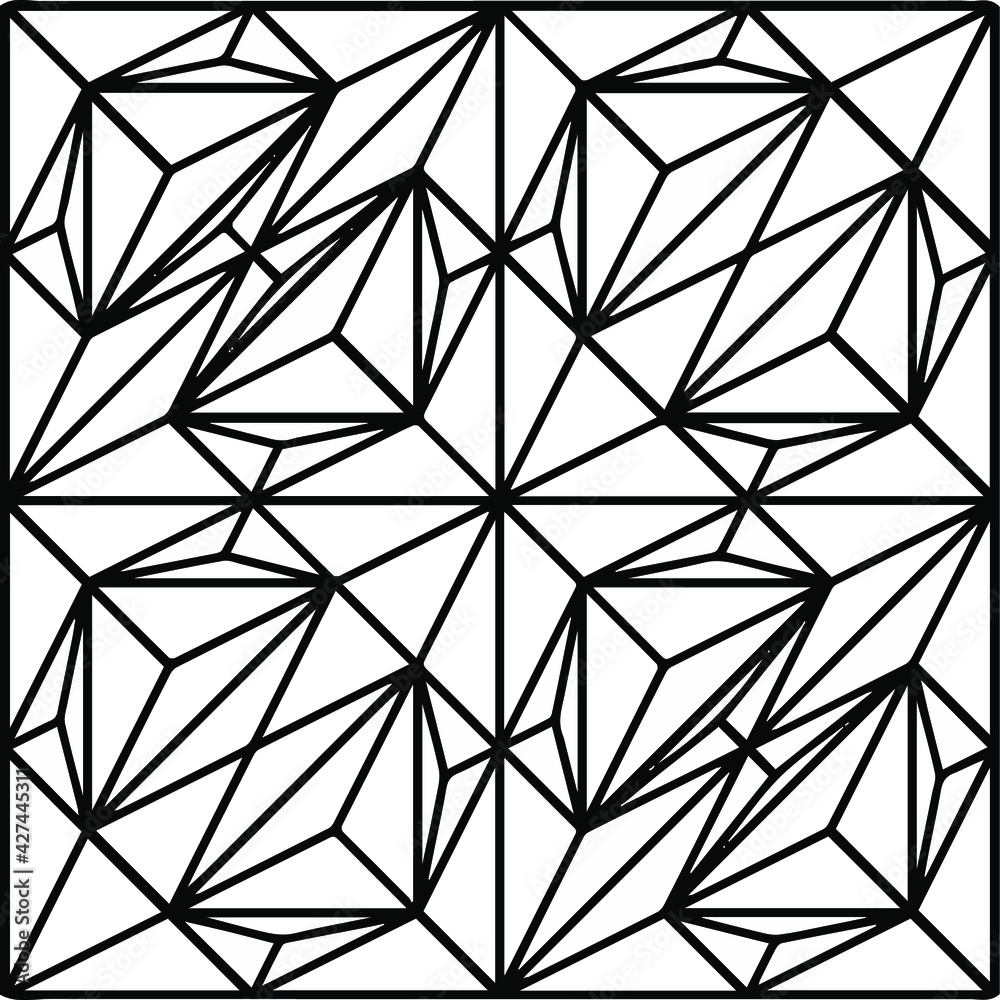 Black and white geometric pattern.