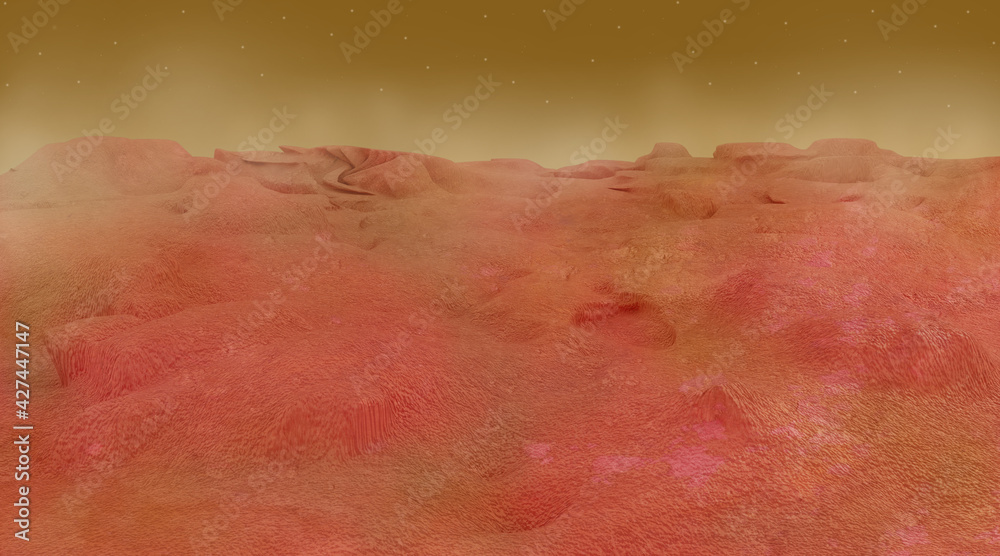 Fototapeta premium Mars landscape, science fiction illustration