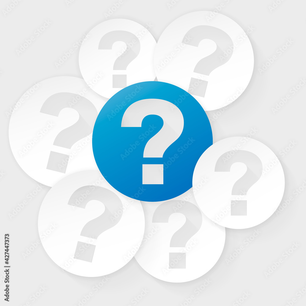 Question mark flat design icon with long shadow vector Question mark flat design icon with long shadow vector