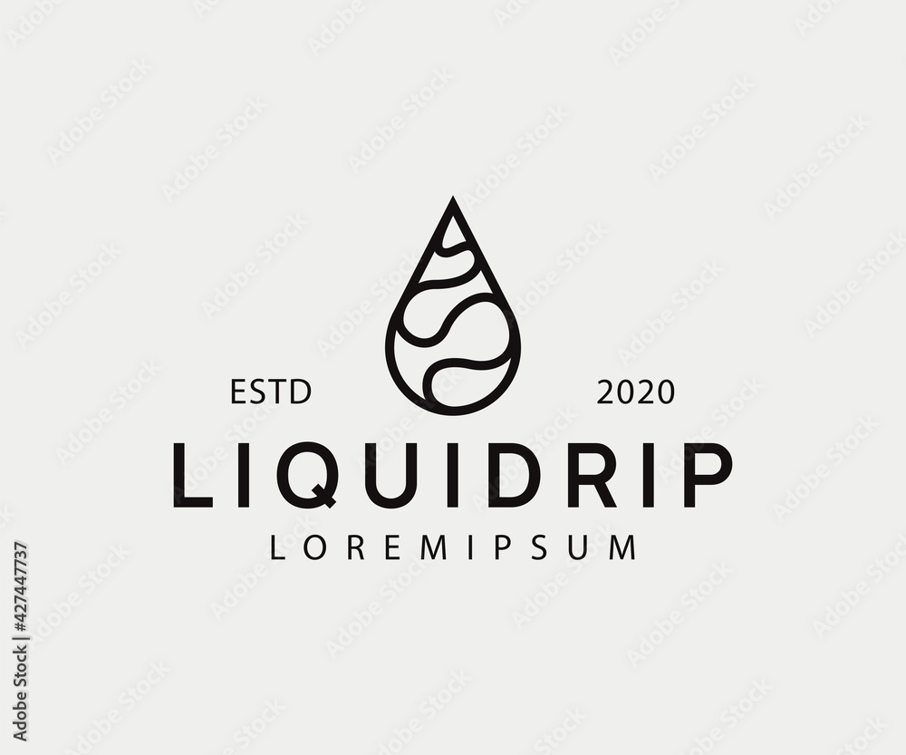 Water Droplet Logo Design Template. Water Abstract Icon Line Art Vector Water Droplet Logo Design Template. Water Abstract Icon Line Art Vector