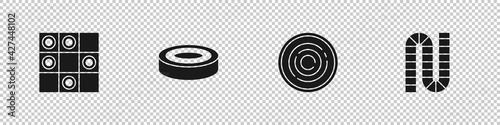 Set Board game of checkers, Checker chips, and icon. Vector