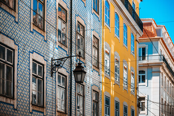 Traditional, old buildings in Lisbon, Portugal, Europe