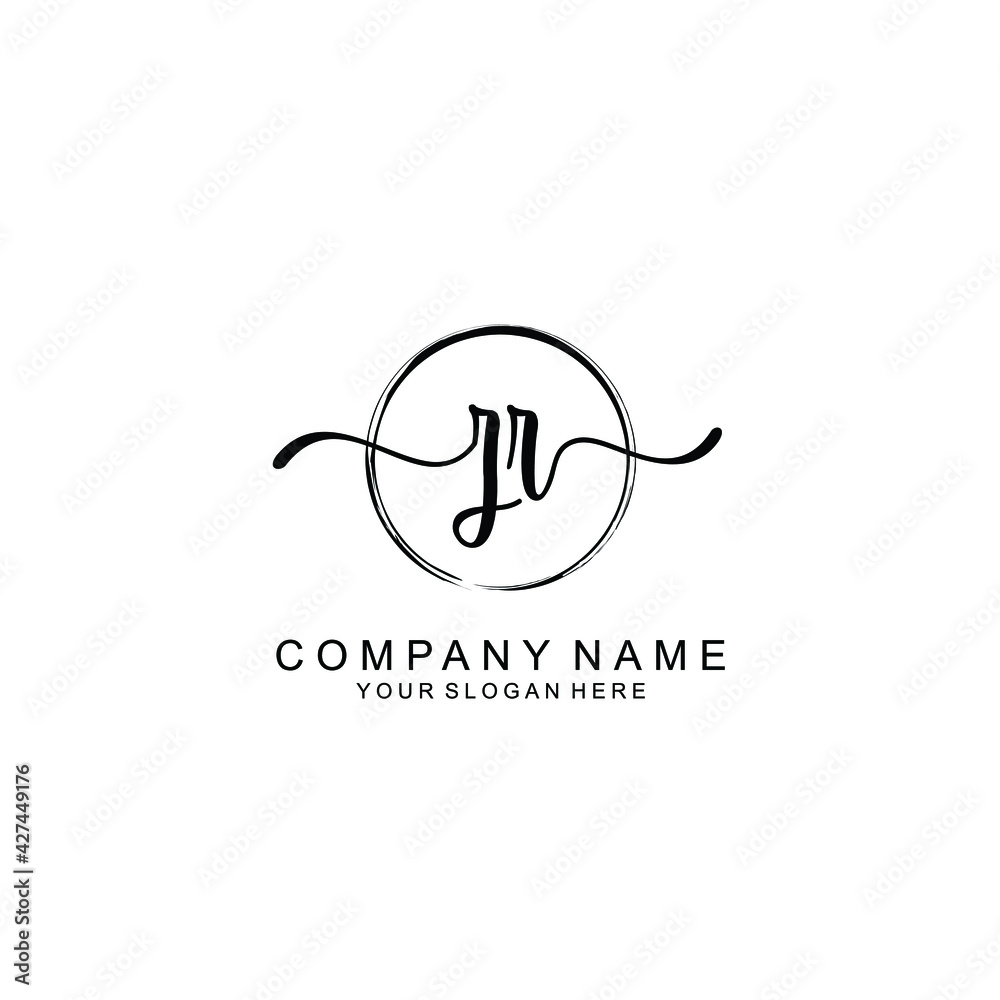 ZR Initials handwritten minimalistic logo template vector