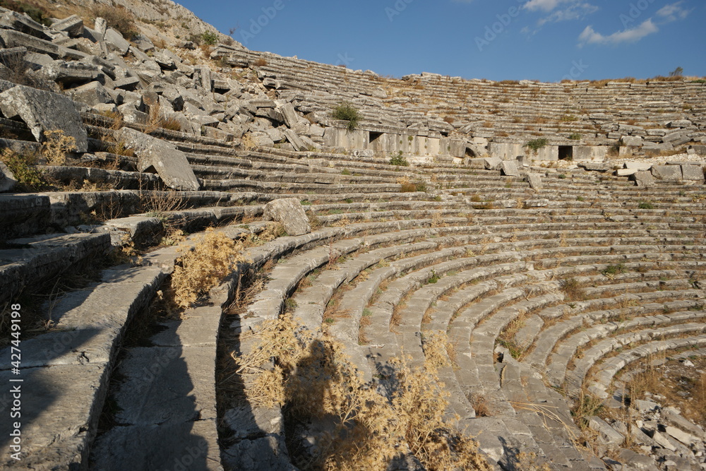 Theater of ancient city Hierapolis, Denizli, Turkey.