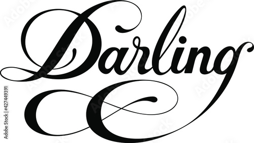 Darling - custom calligraphy text