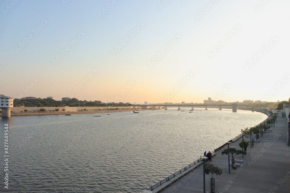 sunset over the river Sabarmati