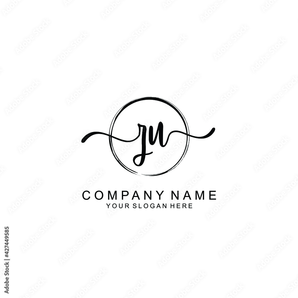 ZU Initials handwritten minimalistic logo template vector ZU Initials handwritten minimalistic logo template vector