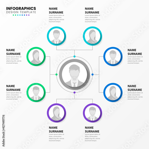 Infographic design template. Organization chart. Business hierarchy