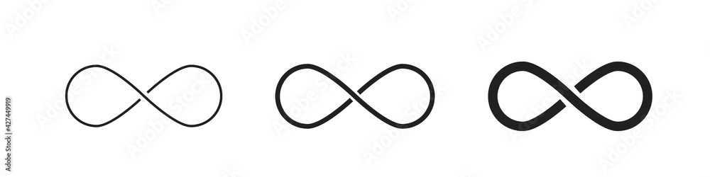 Infinity symbol. Vector logos set. Vector illustration. Infinity symbol. Vector logos set. Vector illustration.