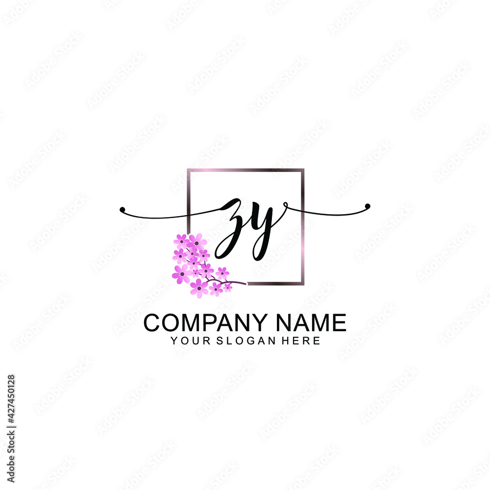 ZY Initials handwritten minimalistic logo template vector ZY Initials handwritten minimalistic logo template vector