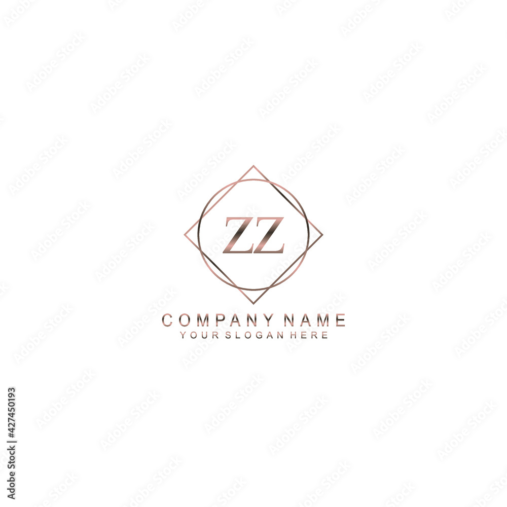 ZZ Initials handwritten minimalistic logo template vector ZZ Initials handwritten minimalistic logo template vector