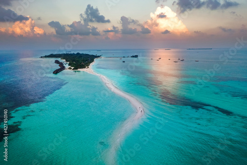 Aerial view, Kuredu, Lhaviyani Atoll, Maldives, Indian Ocean, Asia
