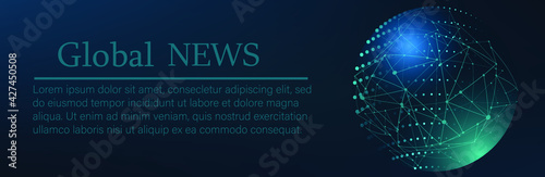 abstract sphere. sphere of the earth. connecting lines and points. data visualization. security protection. global news. vector illustration.