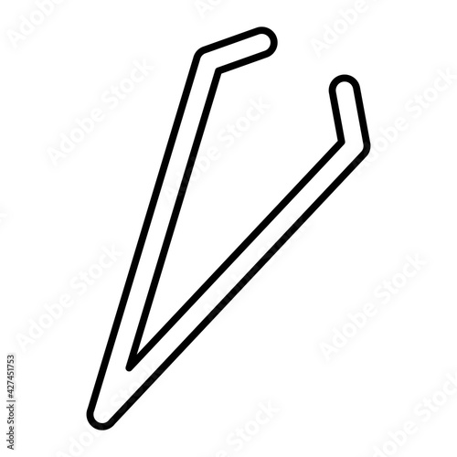 Vector Tweezers Outline Icon Design