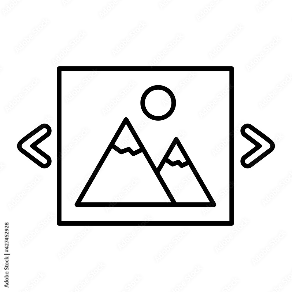 Vector Slide Show Outline Icon Design Vector Slide Show Outline Icon Design