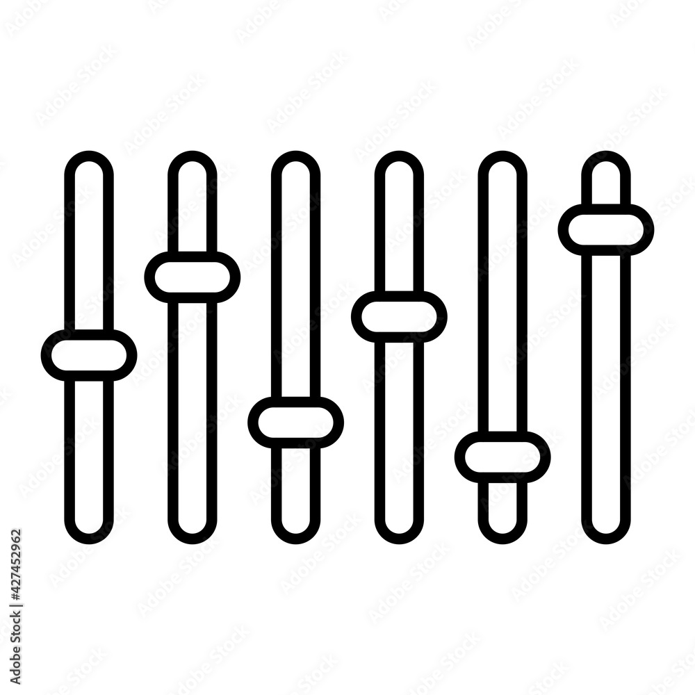 Vector Equalizer Outline Icon Design Vector Equalizer Outline Icon Design