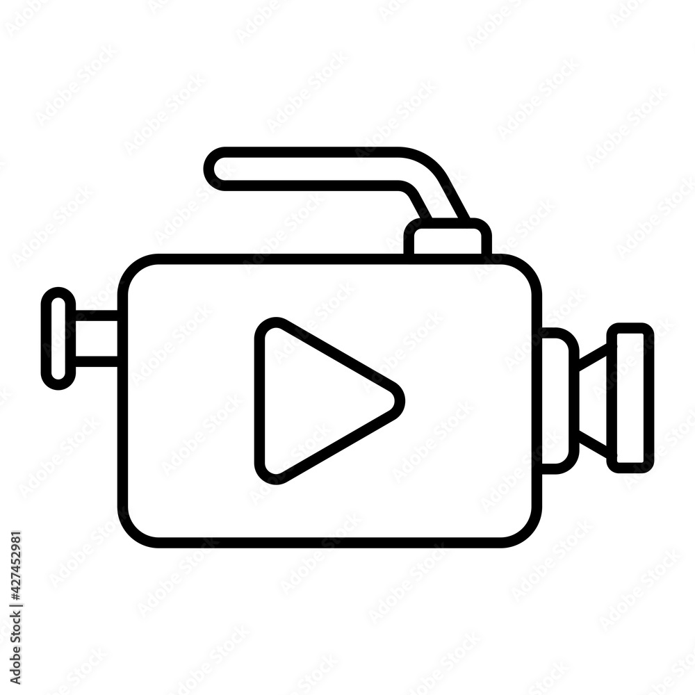 Vector Video Recoder Outline Icon Design Vector Video Recoder Outline Icon Design