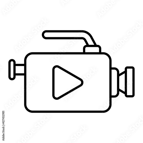 Vector Video Recoder Outline Icon Design