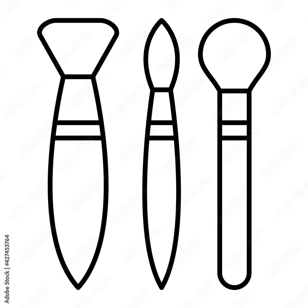Vector Makeup Brushes Outline Icon Design Vector Makeup Brushes Outline Icon Design