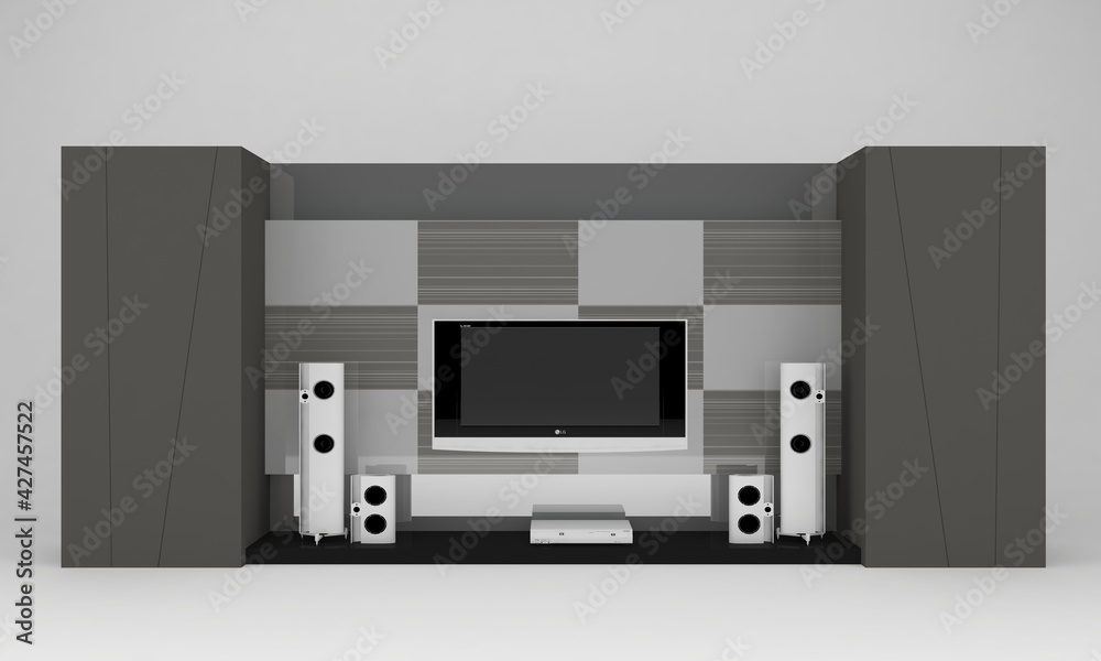 Fototapeta premium LCD TV rack interior Wall