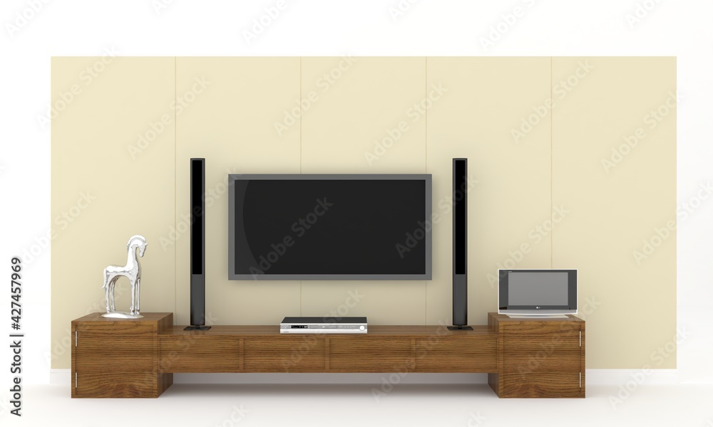 LCD TV rack interior Wall