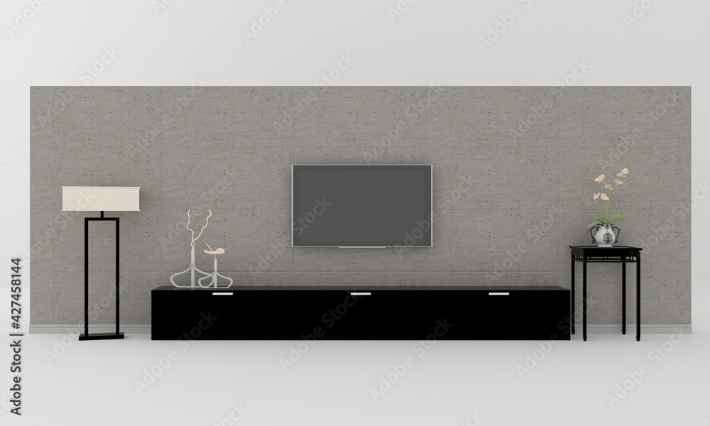 LCD TV rack interior Wall