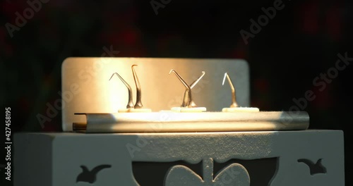 Dental root canal instruments (ultrasonic tips) used in dentistry, endodontics for periradicular surgery - close up.  photo