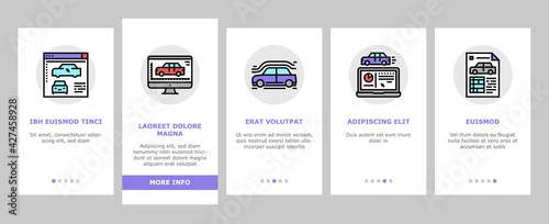 Modeling Engineering Onboarding Mobile App Page Screen Vector. Ship And Airplane, Bridge And Dam, Building And House Architectural Modeling Illustrations