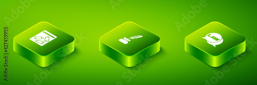 Set Isometric Feather and inkwell, Law and Evidence bag bullet icon. Vector