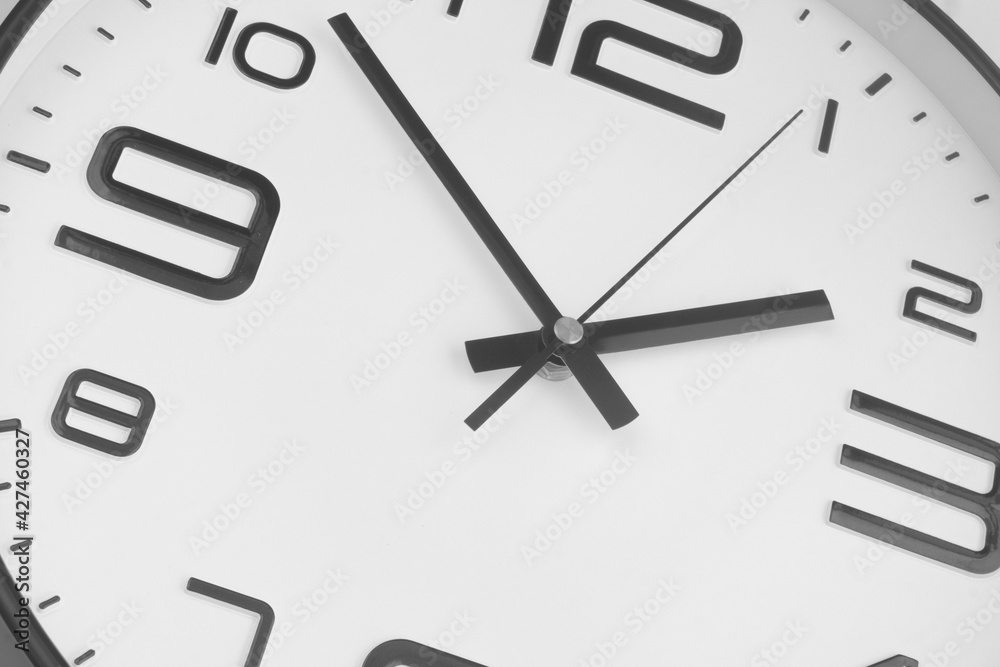 Wall clock face close up