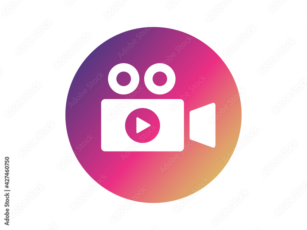 Naklejka premium ビデオカメラのグラデーションアイコン