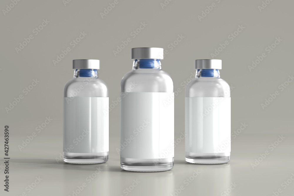 Glass Vial Bottle 3D Rendering Glass Vial Bottle 3D Rendering