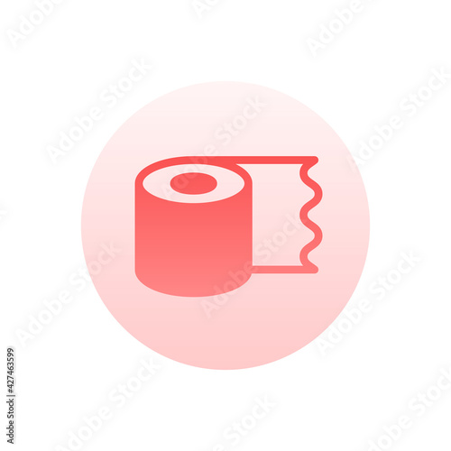 Tissue Roll Vector Gradient Round Icon. Hotel and Services Symbol EPS 10 