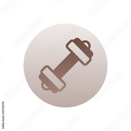 Dumbbell Vector Gradient Round Icon. Hotel and Services Symbol EPS 10 