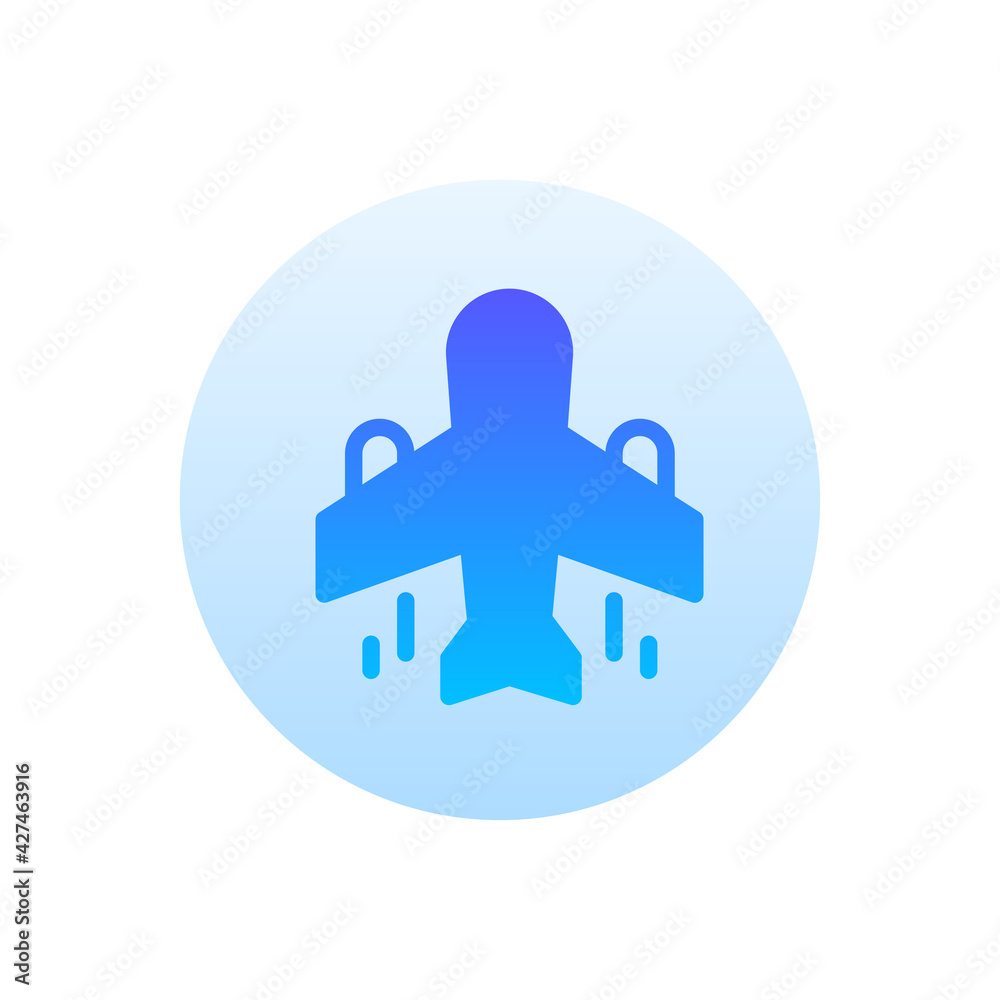 Airplane Vector Gradient Round Icon. Hotel and Services Symbol EPS 10 Airplane Vector Gradient Round Icon. Hotel and Services Symbol EPS 10
