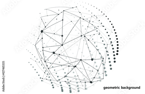 Abstract vector background. Card in a futuristic style. Elegant background for business presentations. Lines, point, plane in 3D space. security protection. global news. vector